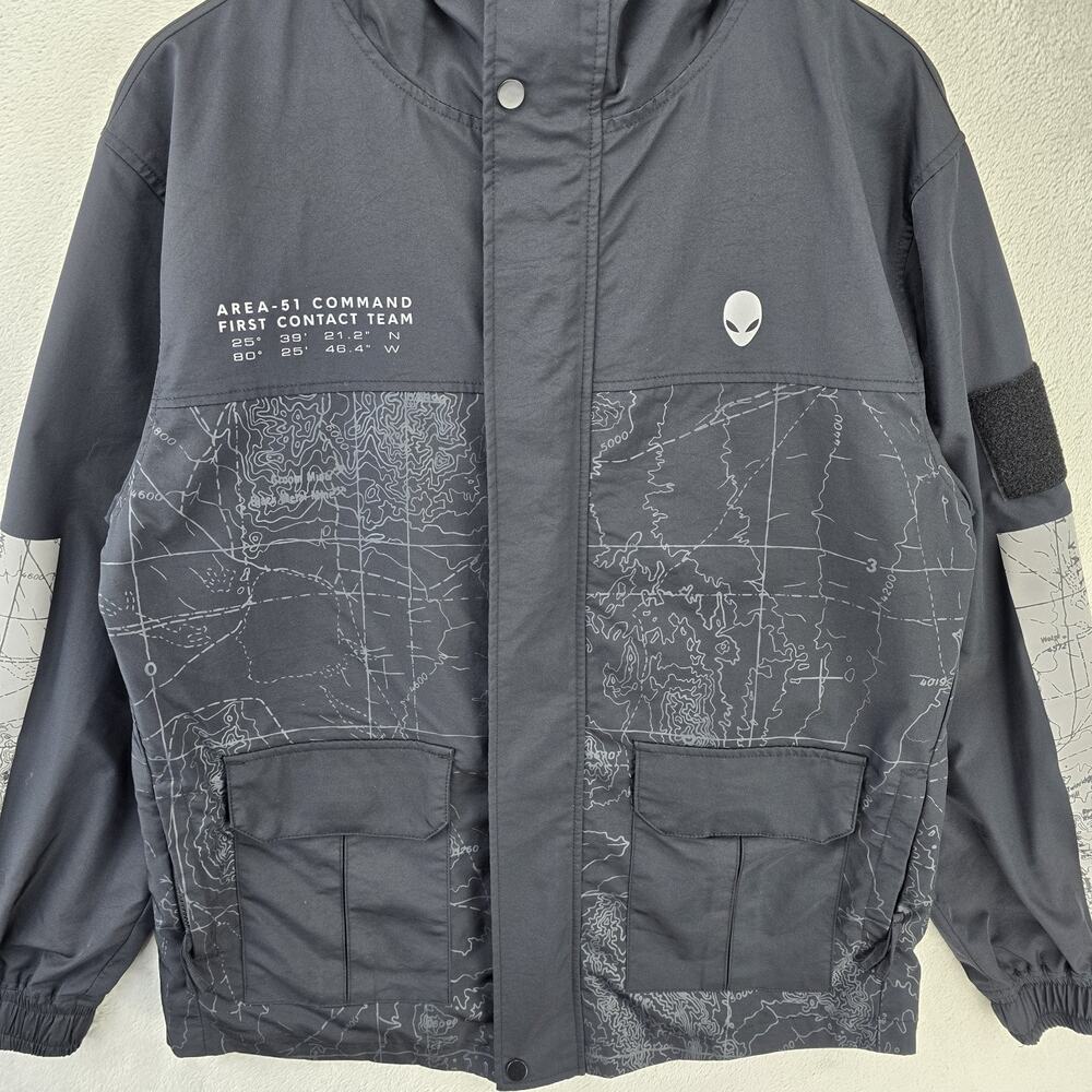 Alienware Windbreaker Jacket Mens Small Black Area 51 Contact Team Gaming AOP - Picture 2 of 11